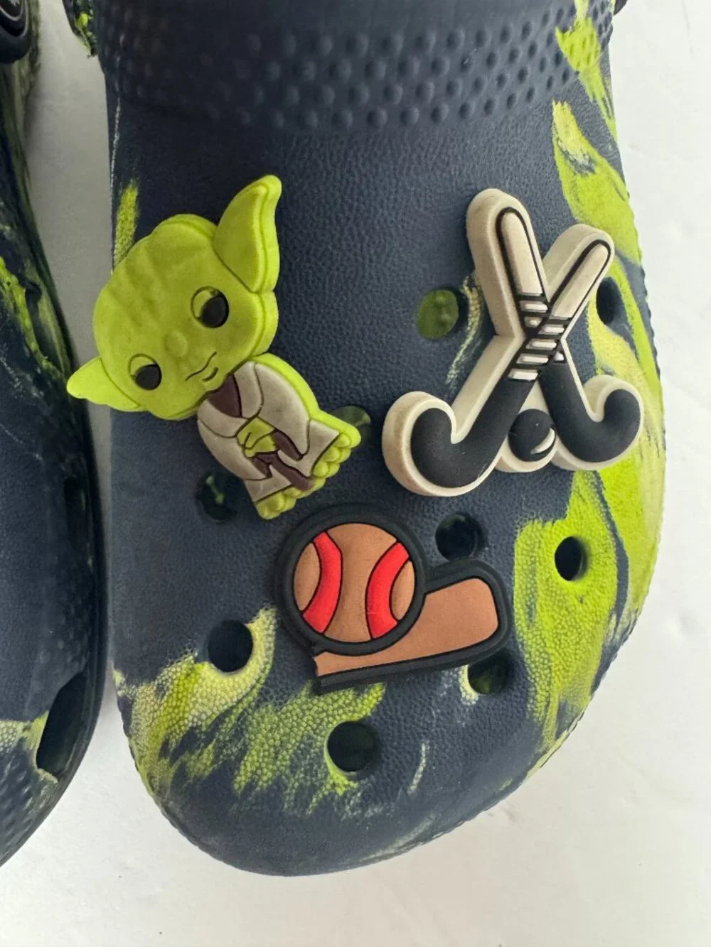 CROCS  Marble Blue Green Clog  Sandals Boy Size C 10